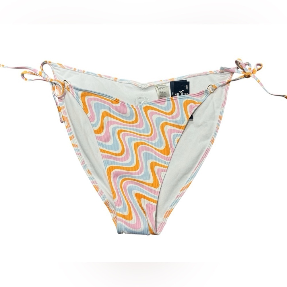 Hollister Cheeky Side Tie Bikini Bottoms Multicolored Swirl Size XL NEW